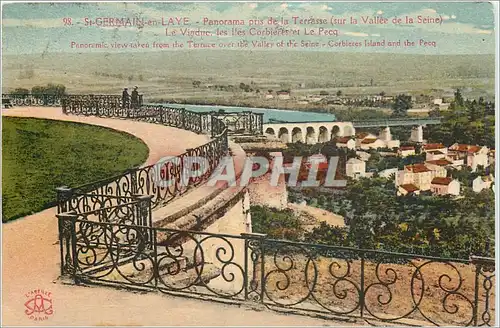 Ansichtskarte AK St Germain en Laye Panorama pris de la Terrasse sur la Vallee de la Seine Le Viaduc les des Corb