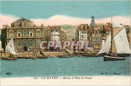 Cartes postales Le Havre Musee et Rue de Paris Bateaux