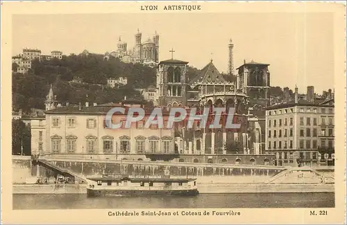 Cartes postales Lyon Artistique Cathedrale Saint Jean et Coteau de Fourviere