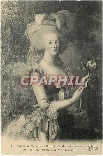 Cartes postales Musee de Versailles Portrait de Marie Antoinette dit a la Rose