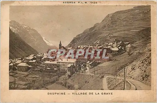 Cartes postales Agenda PLM 1928 Dauphine Village de la Grave