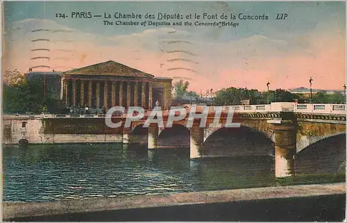 Cartes postales Paris La Chambre des Deputes et le Pont de la Concorde