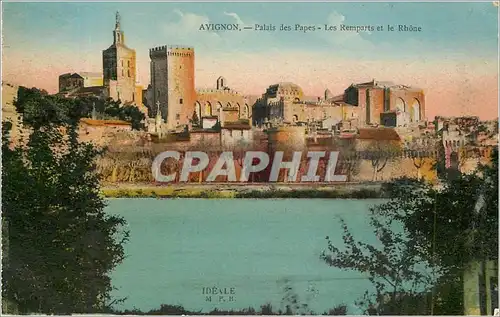 Ansichtskarte AK Avignon Palais des Papes Les Remparts et le Rhone