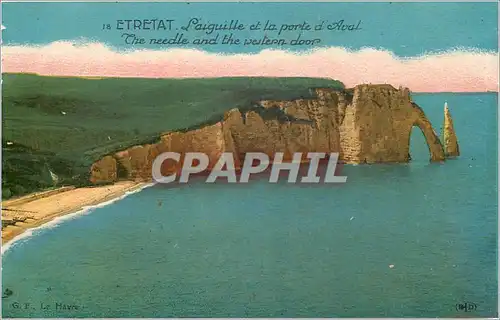 Cartes postales Etretat l'Aiguille et la porte d'Aval