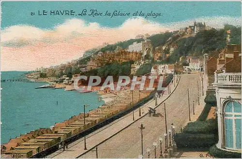 Cartes postales Le Havre La Heve La falaise et la plage