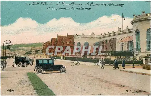 Ansichtskarte AK Deauville La Plage Fleurie Le Casino et le Normandy et la promenade de la Mer