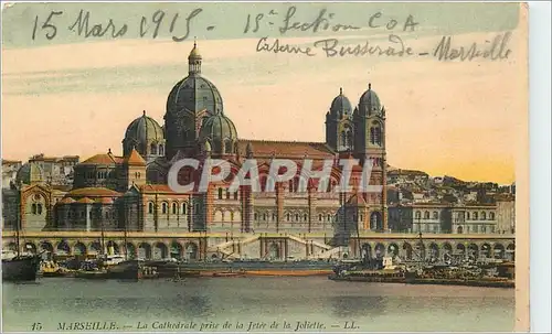 Cartes postales Marseille La Cathedrale prise de la Jetee de la Joliette