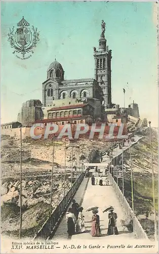 Cartes postales Marseille ND de la Garde Passerelle des Ascenseurs