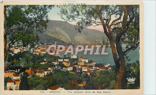 Cartes postales Menton Vue generale prise du Cap Martin