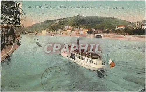 Cartes postales Vienne Quartier Saint Andre le Pas le Quai et les Ruines de la Baite Bateau