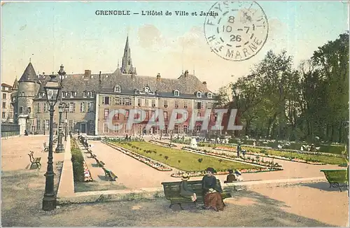 Cartes postales Grenoble L'Hotel de Ville et Jardin