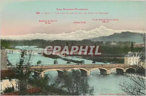 Ansichtskarte AK Les Basses Pyrenees Pau Vue sur le Lac et Pic du Midi de Bigorre