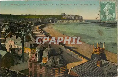 Moderne Karte Mers les Bains Vue generale de la Plage prise de la Falaise