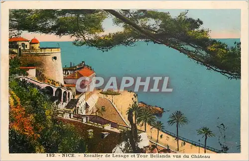 Cartes postales moderne Nice Escalier de Lesage et Tour Bellanda vus du Chateau