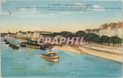 Moderne Karte Macon Quai Lamartine La Saone Bateaux