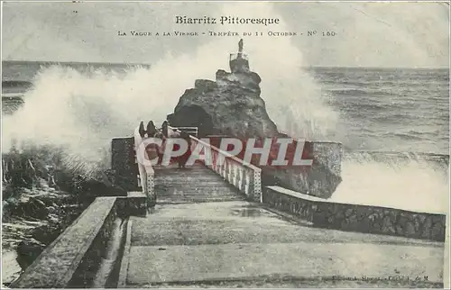 Cartes postales moderne Biarritz Pittoresque La Vague a La Vierge