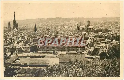 Moderne Karte Rouen Seine Inferieure Vue generale