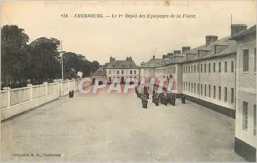 Cartes postales moderne Cherbourg Le 1er Depot des Equipages de la Flotte Militaria