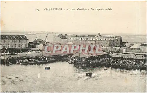 Cartes postales moderne Cherbourg Arsenal Maritime La Defense mobile Bateaux