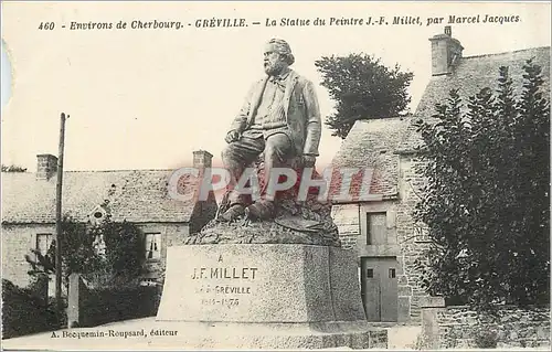 Cartes postales moderne Environs de Cherbourg Greville La Statue du Peintre JF Millet par Marcel Jacques