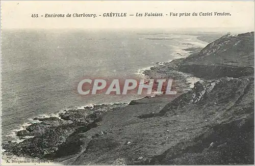 Ansichtskarte AK Environs de Cherbourg Greville Les Falaises Vue prise du Castel Vendom