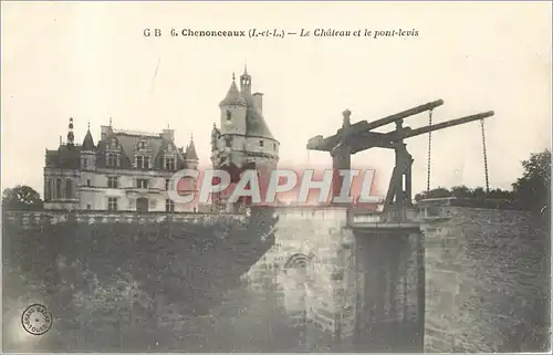 Cartes postales Chenonceaux L et L Le Chateau et le pont levis