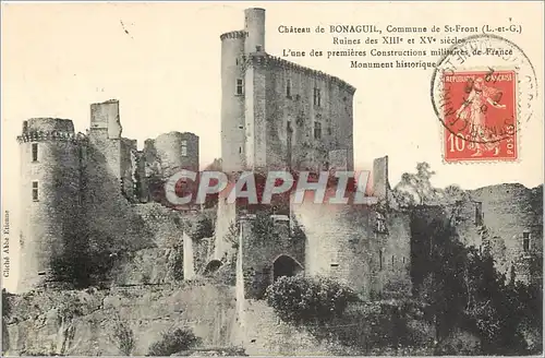 Ansichtskarte AK Chateau de Bonaguil Commune de St Front L et G Ruines des XIII et XV