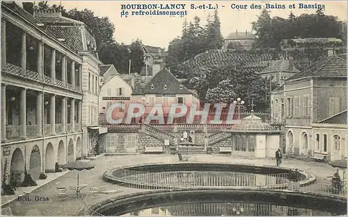 Cartes postales Bourbon Lancy S et L Cour des Bains et Bassinde refroidissement