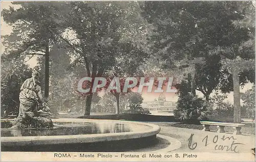 Cartes postales Roma Monte Pincio Fontana di Mose con S Pietro