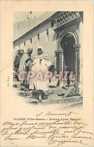 Cartes postales Alger Ville Haute Entree d'une Zaouia