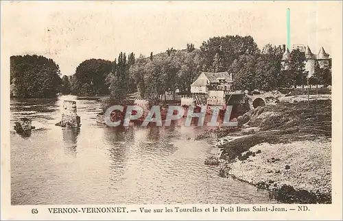 Cartes postales Vernon Vernonnet Vue sur les Tourelles et le Petit Bras Saint Jean
