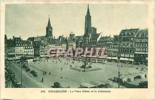 Cartes postales Strasbourg La Place Kieber et la Cathedrale