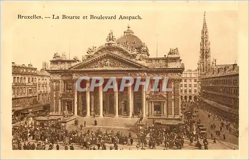 Cartes postales Bruxelles La Bourse et Boulevard Anspach