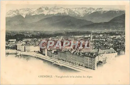 Cartes postales Grenoble Vue generale et la Chaine des Alpes