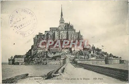 Cartes postales Mont Saint Michel Vue prise de la Dique