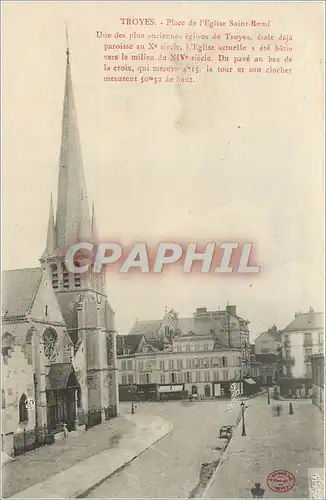 Ansichtskarte AK Troyes Place de l'Eglise Saint Remi