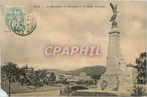 Ansichtskarte AK Nice Le Monument du Centenaire et le Casino Municipal