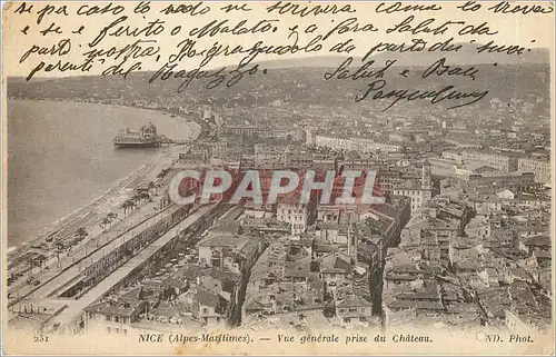 Cartes postales Nice Alpes Maritimes Vue generale prise du Chateau