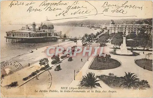 Cartes postales Nice Alpes Maritimes Le Jardin Public la Jetee Promenade et la Baie des Anges