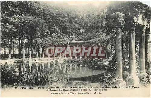 Ansichtskarte AK Paris Parc Monceau La Naumachie Vaste Bassin ovale entoure d'une Colonnade Corinthienne du XVIII