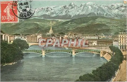 Cartes postales Grenoble Les Ponts et l'Isere