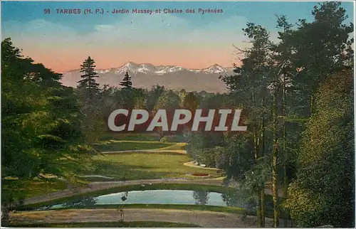 Cartes postales Tarbes Jardin Massey et Chaine des Pyrenees