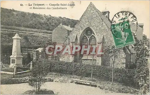 Cartes postales Le Treport Chapelle Saint Julien et Monument des Combaltants