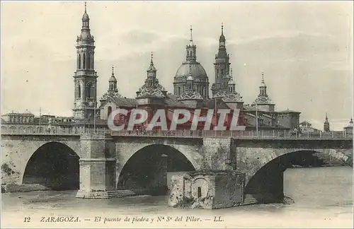 Cartes postales Zaragoza El puente de piedra y NS del Pilar