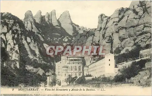 Cartes postales Montserrat Vista del Monasterio y Abside de la Basilica