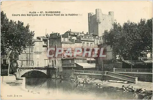 Cartes postales Narbonne Cours des Barques et le Vieux Pont de la Robine