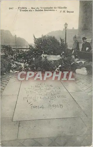 Cartes postales Paris Arc de Triomphe de l'Etoile Tombe du Soldant Inconnu