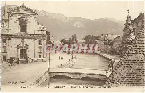 Ansichtskarte AK Annecy L'Eglise St Francois et les Canaux