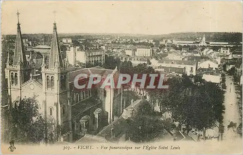 Cartes postales Vichy Vue panoramique sur l'Eglise Saint Louis