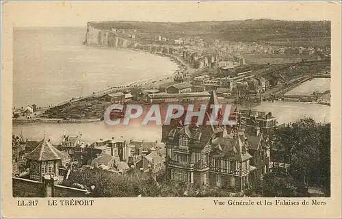 Ansichtskarte AK Le Treport Vue Generale et les Falaises de Mers